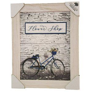 Flower Shop Bicycle Printed Framed‎ Wall Art